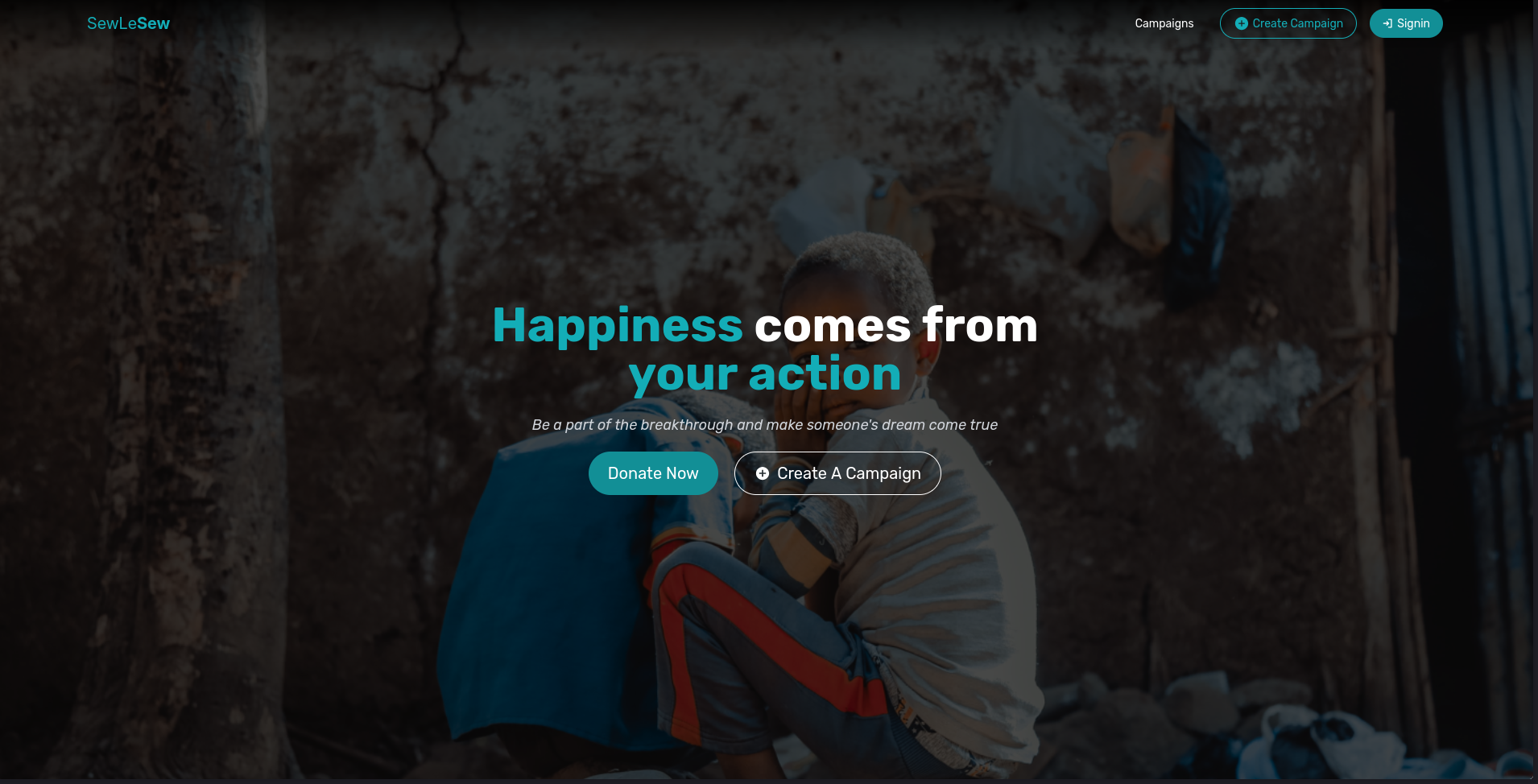 Screenshot of Sewlesew: A Community Crowdfunding Platform